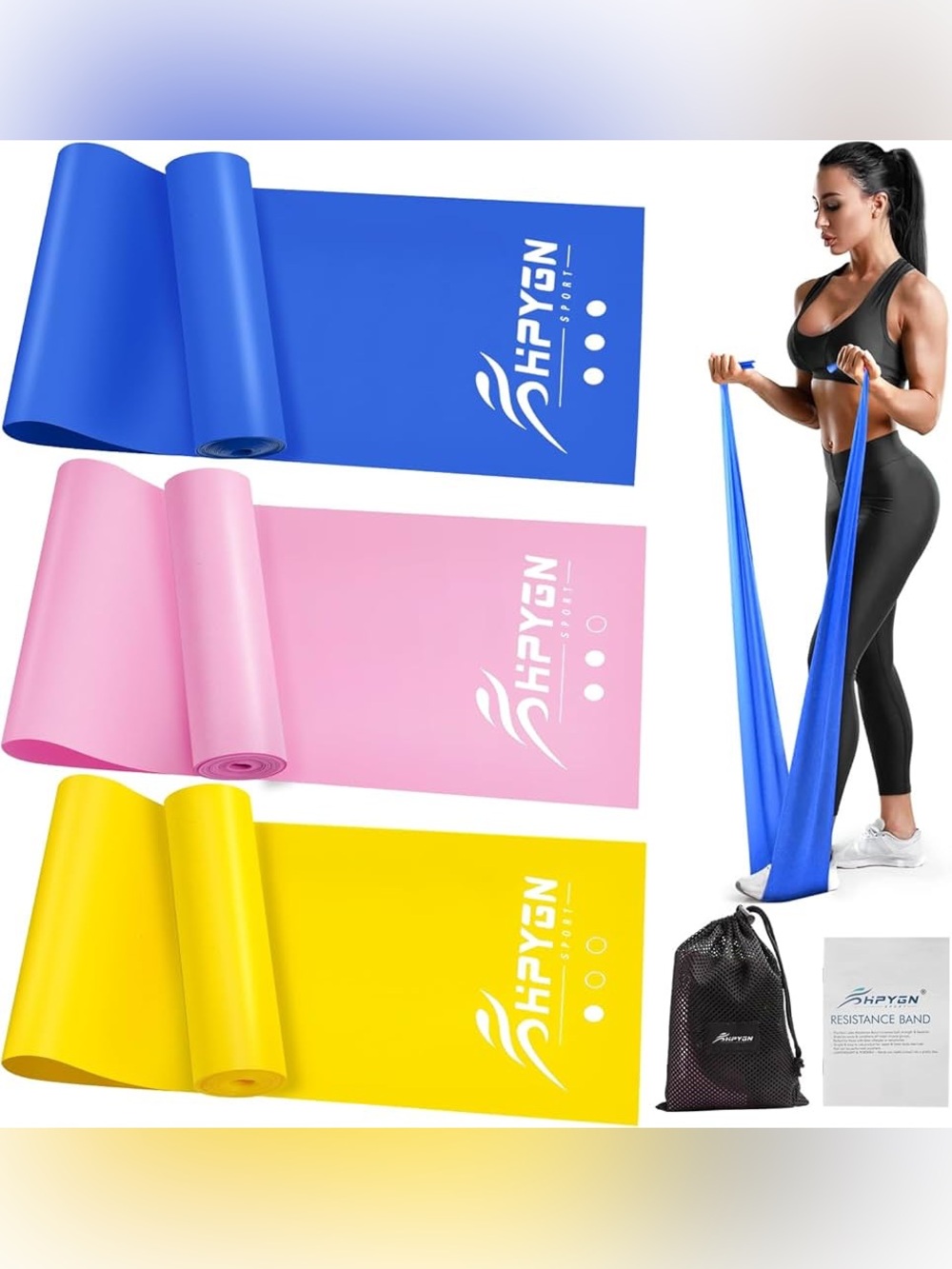 HPYGN 3 Levels Non-Latex Exercise Bands